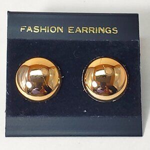 Women's Stylish Polished Rose Gold tone & Circle Shape Stud Earrings -0.7-inch
